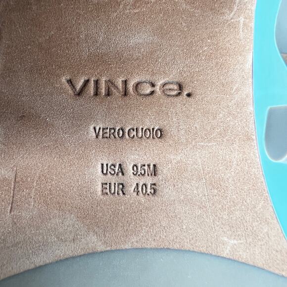 Vince Tan Leather Block Heeled Kendra Boots Italian Leather Women's Size 9.5M - Picture 6 of 6